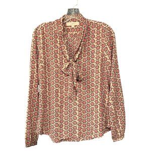Ann Taylor Loft XS Print Long Sleeve Blouse